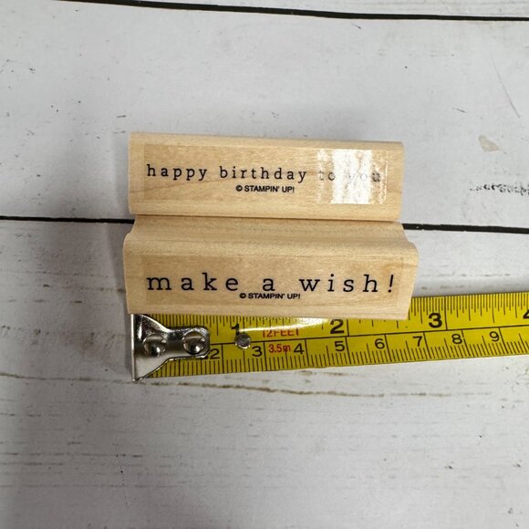 Stampin Up Happy Birthday Wood Mounted Rubber Stamp Candle Birthday Wishes Words - Picture 2 of 12